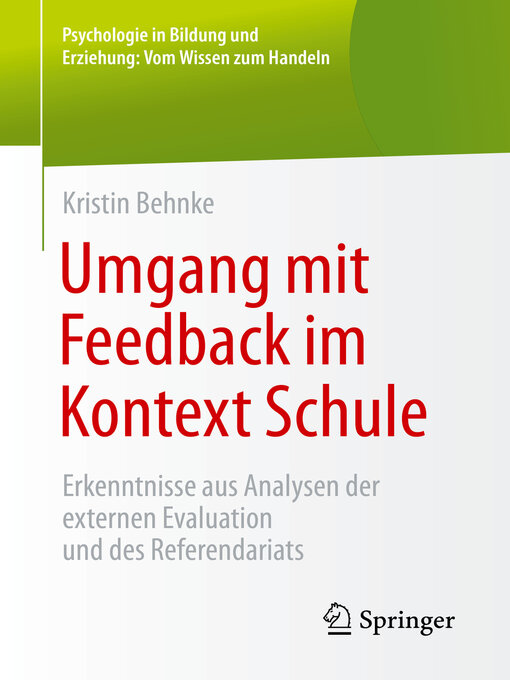 Title details for Umgang mit Feedback im Kontext Schule by Kristin Behnke - Available